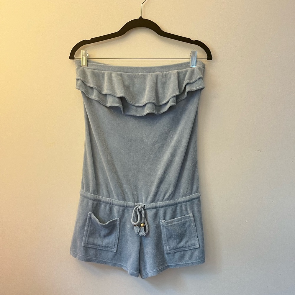 Juicy Couture size small gray/blue romper with elastic waste